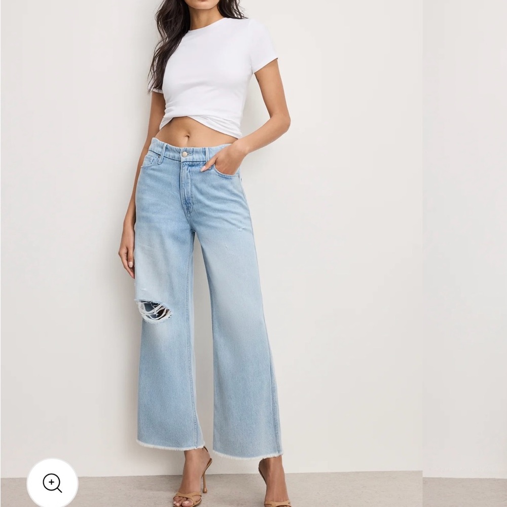 Good American Light Blue Flare Jeans
